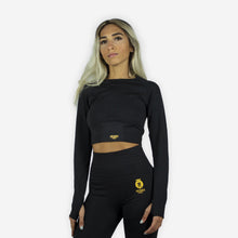 Load image into Gallery viewer, EMERGE SEAMLESS LONG SLEEVE CROP TOP